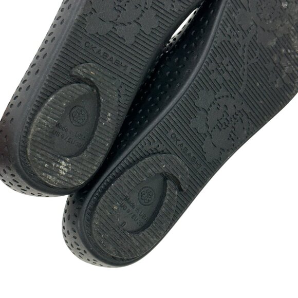 Okabashi Womens Perforated Black Slip-On Ballet Flats SZ US 9 EU 39 Waterprooft - Picture 5 of 12
